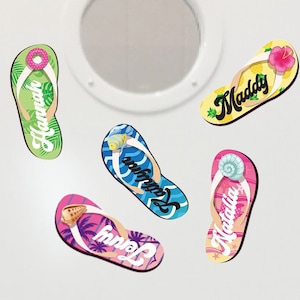 Personalized Cruise Door Magnets: Tropical Flip Flop Decor