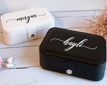Personalized Jewelry Box, Travel Jewelry Case Organizer, Bridesmaid Proposal, Mother Birthday Vacation , Girls trip, Bachelorette Party