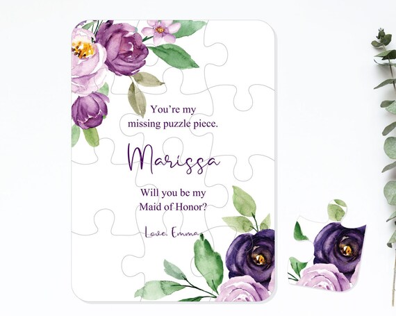 You’re my missing puzzle piece, Puzzle card, Bridesmaid Proposal Card, Will You Be My Flower Girl Maid of Honor, Gift Box Ideas Z047