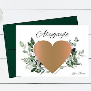 Carte à gratter Serez-vous ma demoiselle d'honneur, carte de proposition de demoiselle d'honneur personnalisée, carte de visite de demoiselle d'honneur, idée boîte cadeau mariage verte P029