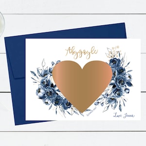Carte à gratter proposition de demoiselle d'honneur bleu marine, seras-tu ma demoiselle d'honneur demoiselle d'honneur demoiselle d'honneur, cadeau personnalisé, carte drôle P030
