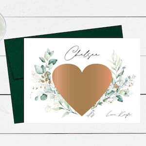 Carte à gratter proposition de demoiselle d'honneur eucalyptus vert, seras-tu ma demoiselle d'honneur demoiselle d'honneur, bouquetière, demande de carte, cadeau personnalisé, carte drôle P014