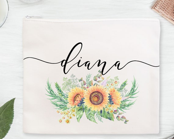 Personalized Makeup Bag, Bridesmaid Proposal Gift, Will You Be My Maid of Honor, Mom Teacher Best Friend Birthday, Large Make Up Pouch P105