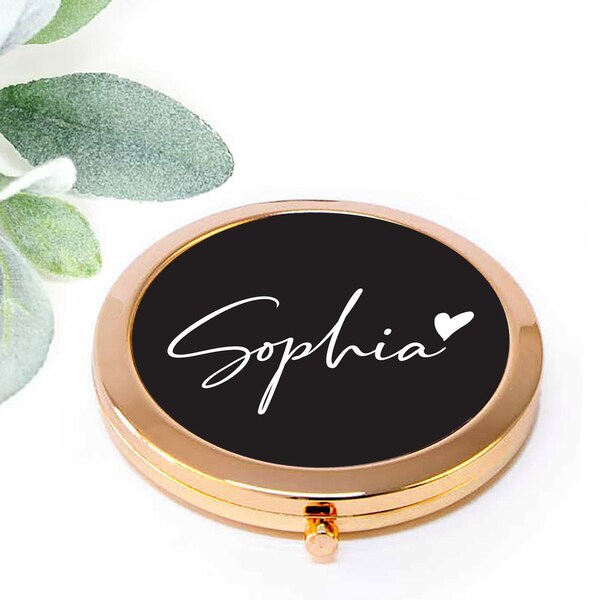 Personalized Compact Mirror: Bridesmaid Proposal Gift, Wedding Favor M105