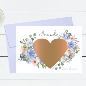 Carte à gratter pour proposition de demoiselle d'honneur rose vieux bleu acier, seras-tu ma demoiselle d'honneur demoiselle d'honneur, demande de carte, mariage, idée de boîte cadeau P008