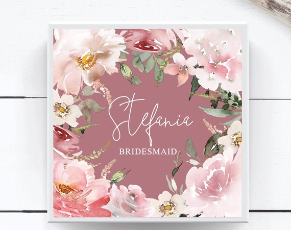 Blush Mauve Bridesmaid Gift Box, Will You Be My Maid of Honor Matron of Honor Flower Girl Proposal, Birthday Wedding, Empty Gift Box B207