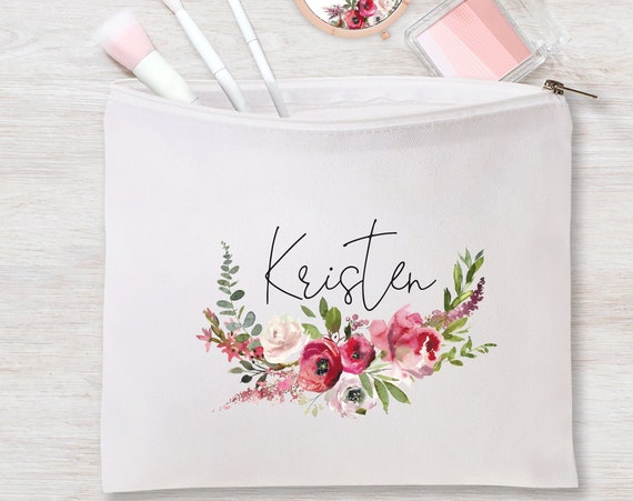 Personalized Makeup Bag, Bridesmaid Proposal Gift, Will You Be My Maid of Honor, Mom Teacher Best Friend Birthday, Large Pouch P173