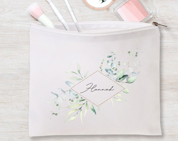 Personalized Makeup Bag, Bridesmaid Proposal Gift, Will You Be My Maid of Honor, Mom Teacher Best Friend Birthday, Large Make Up Pouch P162