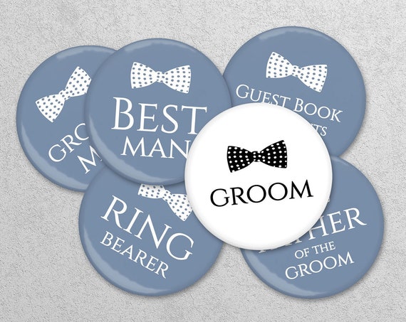 Wedding Party Name Pins, Bachelorette Groom Groomsman Best Man, Stag Night Badges, Proposal Gift, Magnet Opener Favors, Pinback Button E3