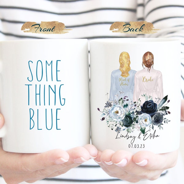 Bridesmaid Proposal Mug, Something Blue Mug, Will you be my Bridesmaid Gift, Maid of honor Matron of honor, Bridal Party Gift box ideas G397