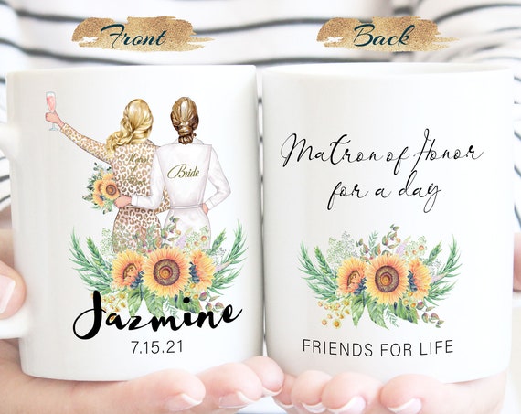 Bridesmaid Proposal Mug, Will you be my Bridesmaid Gift, Maid of honor Matron of honor Flower girl Wedding Favor Gift, Personalized Cup G353