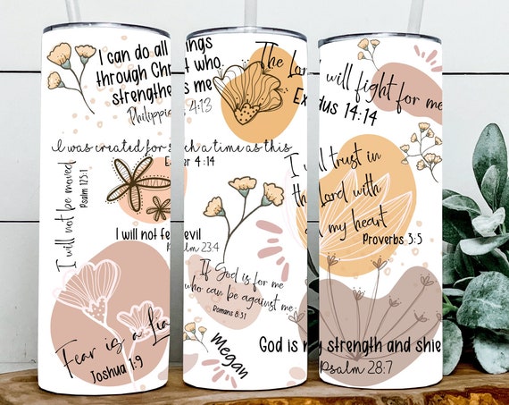 Christian gifts for women, Personalized Name Tumbler, Birthday, Mom, New Home, Christian Wedding, Mothers Day Gift, Bible Verse Tumbler T203