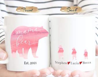 Personalized Mama Bear Coffee Mug, Family Name, Mother's Day Gift