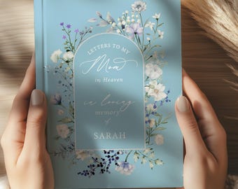 Letters to My Mom in Heaven Journal– Personalized Memorial Gift, Grief Keepsake Notebook