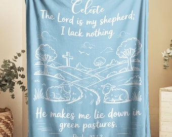 Personalized Psalm 23 Blanket – Custom Christian Blanket, Bible Verse Throw