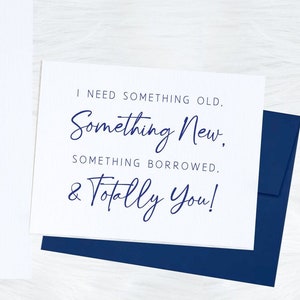 Will You Be My Something Blue Card, Cartes de proposition de demoiselle d'honneur, Cartes de jour de mariage pour vos Besties, Carte imprimée P228