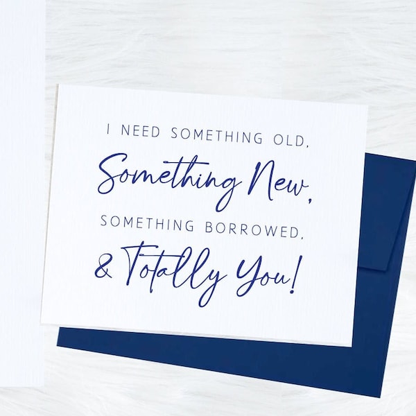 Will You Be My Something Blue Card, Bridesmaid Proposal Cards, Wedding Day Cards for Your Besties, Printed Card P228