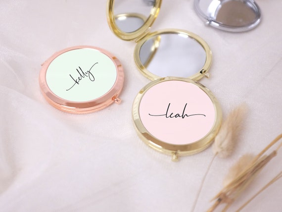 Cute Bridesmaid Gifts Personalized mirror Compacts Pocket Mirror, Bridesmaid, for Women, Maid of Honor Proposal, Wedding favor M228