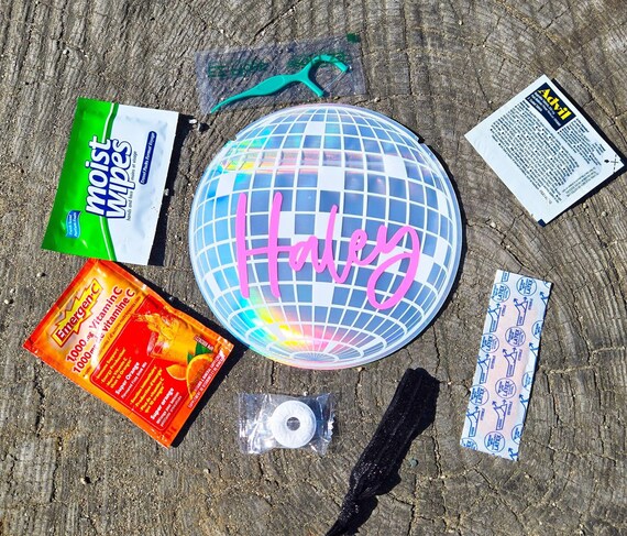 Retro Girls' Night Recovery Kit, Bachelorette Party Survival Kit - Hangover Helper Disc Style! Birthday, Baby Shower Treat Candy Bag