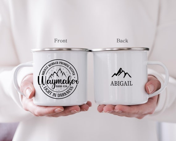 Way Maker Mug, Miracle Worker, Camping Mug for Christian, Church Wedding Favor, Baptism, Baby Shower, New Home Gift, Jesus Lover Gift H170