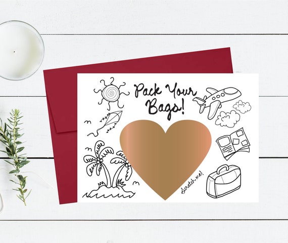 Surprise your Bride Tribe, Bachelorette Trip Scratch-Off Card, Girls Trip Gift, Florida Hawaii Christmas Vacation Retreat Bride Squad P235