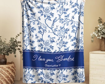 Grandma Gifts from Grandkids Blanket, Custom Sherpa Throw, Family Blanket Nonna