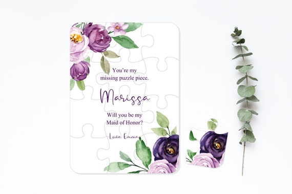 You’re my missing puzzle piece, Puzzle card, Bridesmaid Proposal Card, Will You Be My Flower Girl Maid of Honor, Gift Box Ideas Z047