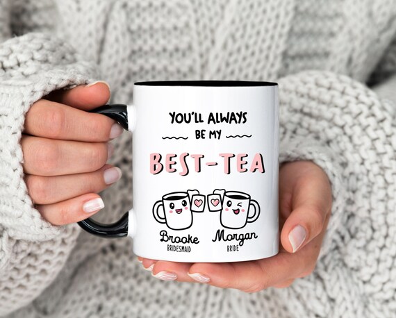 Personalized Bestie Bridesmaid Gift, Coffee Mug, Maid of honor Proposal, Bridal Shower Favor, Birthday Long Distance Best Friend G511