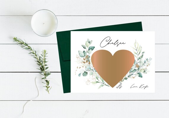 Green Eucalyptus Bridesmaid Proposal ScratchOff Card, Will You Be My Maid of Honor Flower Girl, Ask Card, Personalized gift, Funny Card P014