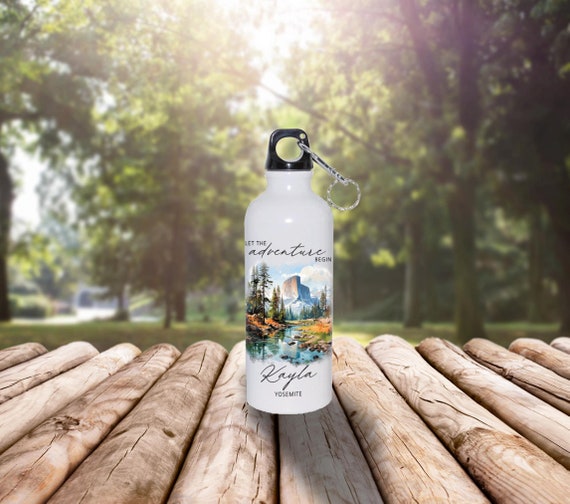 National Park Sports Bottle with Name, Bridesmaid Proposal Gift, Bachelorette Wedding Anniversary Favor, 600ml Aluminum Water Bottle W05