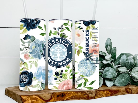 Custom Besties Gift, Floral Starbucks 20oz Tumbler, Bachelorette Bridal Shower Birthday Bridesmaid Mom Boss, Personalized Travel Cup T249
