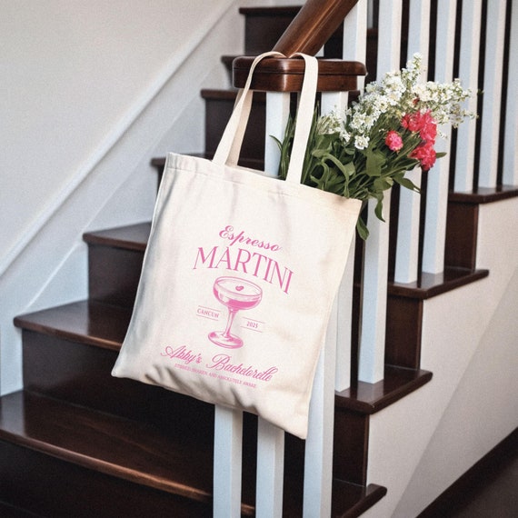 Personalized Bridesmaid Gift, Tote Bag, Bachelorette Party Favor, Wedding Party, Cocktail Social Club, Bridal Shower T02