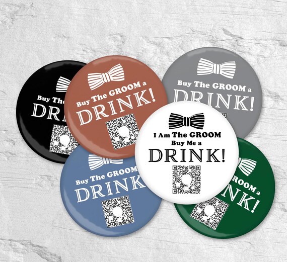 Bachelor Party Venmo Pin, Wedding Party Favor, Groomsmen Proposal, Best Man, Groom, Father of Bride Pin Button, Buy the Groom a Drink E227