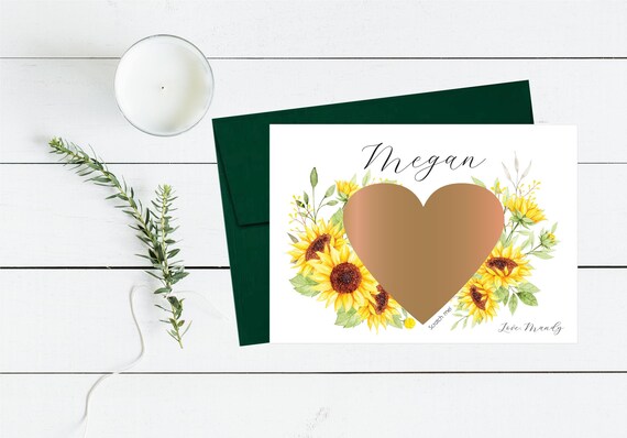 Sunflower Bridesmaid Proposal Scratch Off Card, Will You Be My Maid of Honor Flower Girl, Funny Ask Card, Wedding Shower, Gift Box Idea P231