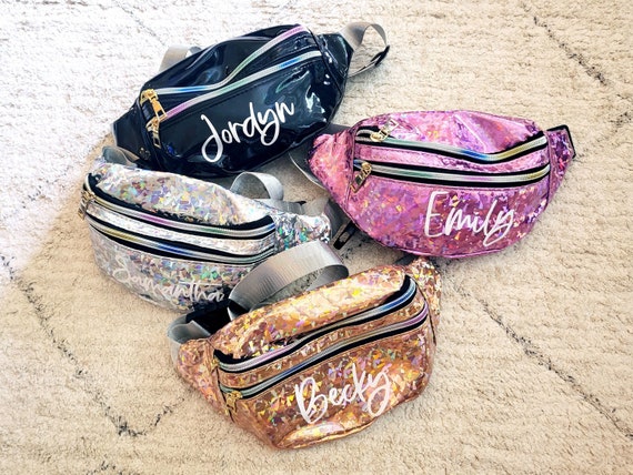 Personalized Fanny Pack, Bridesmaid Gift, Bridal part, Holographic Waist Bag, Bachelorette Party Favor, Travel Belt Bag, Chest Bag