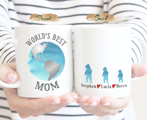 Worlds best Mama and Papa, Mom Dad Grandma Grandpa Mugs, New Parents Coffee Mug, Mother's day gift, Personalized family name mug G339