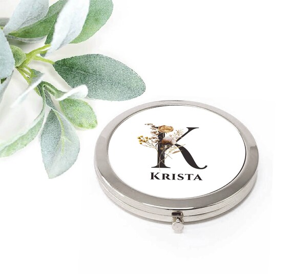 Wildflowers Herbs Bridesmaid Gift, Compact Mirror, Maid of Honor Bridal Party Proposal, Mom Birthday Teacher Grandmother Wedding Gift M172