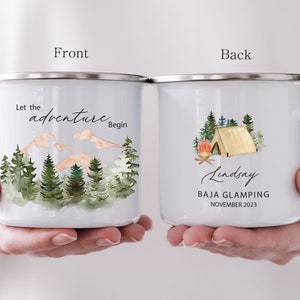 Glamping Tent Camping Mug, Bachelorette Party, Camping Lover Gift, Bride Tribe, Mountain Wedding Favor, Christmas Gift H135