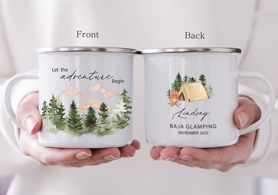 Glamping Tent Camping Mug, Bachelorette Party, Camping Lover Gift, Bride Tribe, Mountain Wedding Favor, Christmas Gift H135