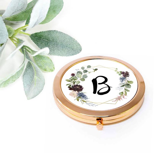 Personalized Compact Mirror, Bridesmaid Gift, Maid of Honor Bridal Party Proposal Gift, Birthday, Wedding favor for her, Pocket Mirror M045