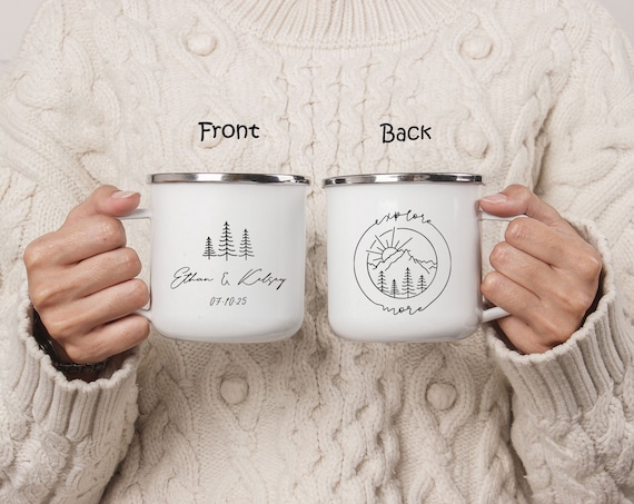 Mountain Forest Wedding Favor Gift Mug, Personalized Engagement Anniversary, explore more, Wedding Guest Gift, Bridesmaid Proposal Cup H029
