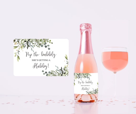 Mini Wine Label, Will You Be My Bridesmaid Proposal, Matron of Honor Maid of Honor Best Friend, Gift Box Idea, Eucalyptus Printed label S054