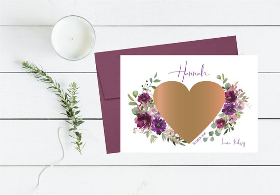 Dark purple Mauve Plum Bridesmaid Proposal Scratch Off Card, Will You Be My Bridesmaid Maid of Honor, Ask Card, Wedding, Gift Box Idea P009