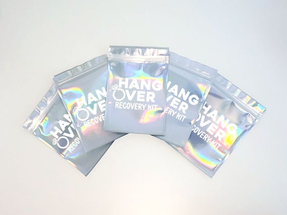 Recovery Kit Bag, Hangover Kit, Bachelorette Party Bridesmaid Gift, Stayin Alive, Girls Night, Birthday, Holographic Pouch U01