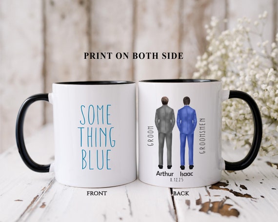 Personalized Groomsmen Gift, Best Man Mug, Father of the Bride, Groom, Dad, Wedding Party Favor, Will You Be My Something Blue G507