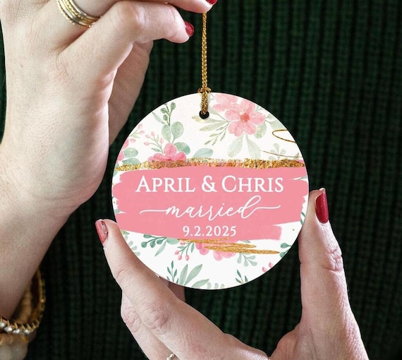 Cherry Blossom Ornament – Engagement Proposal Gift, Wedding Favor, Anniversary Keepsake, Christmas Decoration, Engagement Couple T269