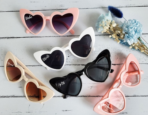 Heart Sunglasses, Bachelorette, Bride Babe, Girls Trip, Bridesmaid Proposal Gift, Beach Wedding Favor Bulk, Bridal Shower Hen Party