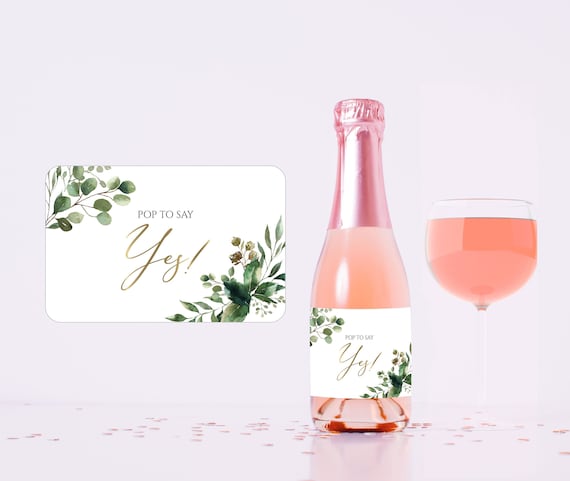 Printed Custom Stickers, Mini Champagne Bottle Label, Wedding Bridal Shower Birthday, Bachelorette Party Bride Tribe, Gift Box Idea S085