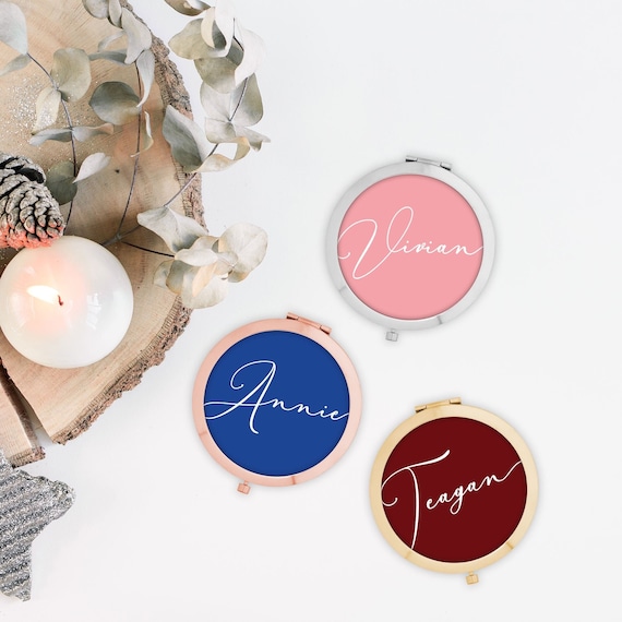 Personalized Gifts for Women, Compact Pocket Mirror, Bridesmaid, Bachelorette Party, Maid of Honor Proposal, Wedding favor M036