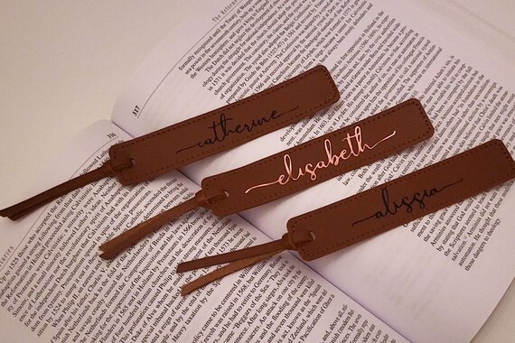 Personalized Leather Bookmark, Bridesmaid Proposal, Birthdays  Mother's Day Gift for Book lovers. Handmade Reader Gift, Baptism Favor